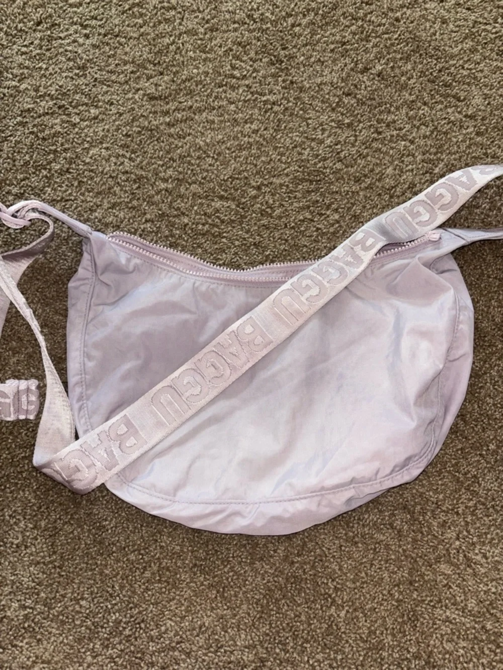 BAGGU Lavender Crescent Crossbody Bag with Branded Strap - Picture 4 of 4